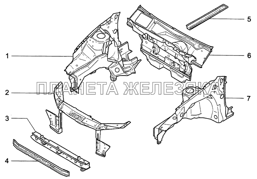 Элементы передка ВАЗ-1118 