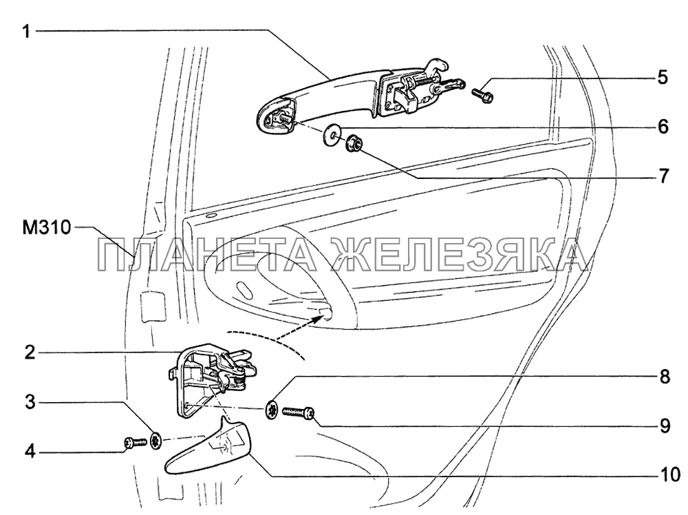 Ручки задних дверей ВАЗ-1118 