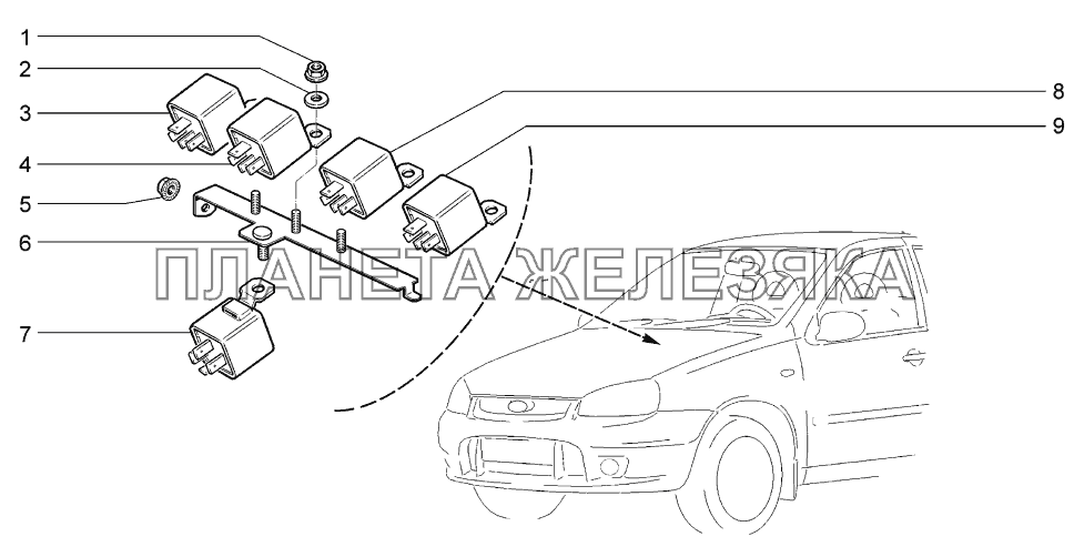 Реле системы впрыска LADA-1119 Sport