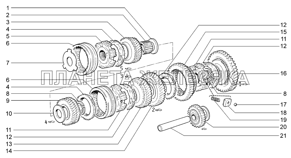 Шестерни коробки передач LADA-1119 Sport