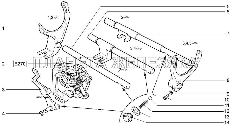 Механизм переключения передач LADA-1119 Sport