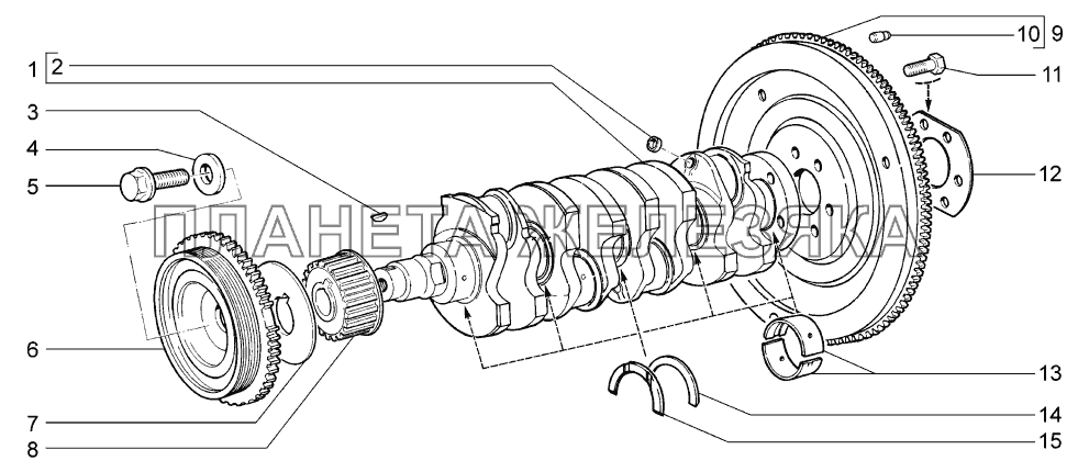 Вал коленчатый и маховик LADA-1119 Sport