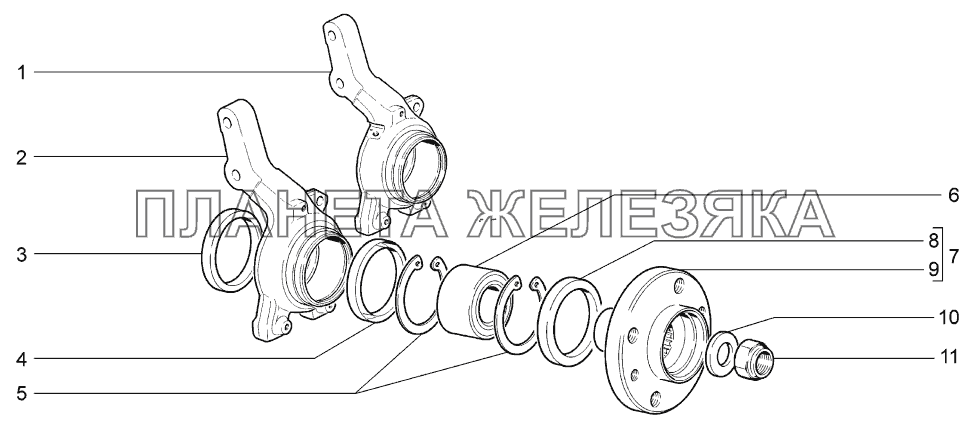 Кулаки поворотные и ступицы LADA-1119 Sport