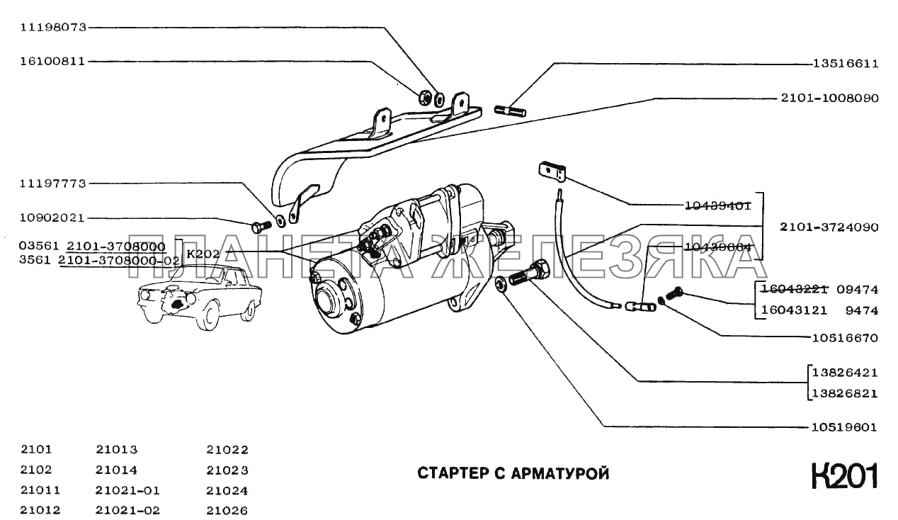 Стартер с арматурой ВАЗ-2101