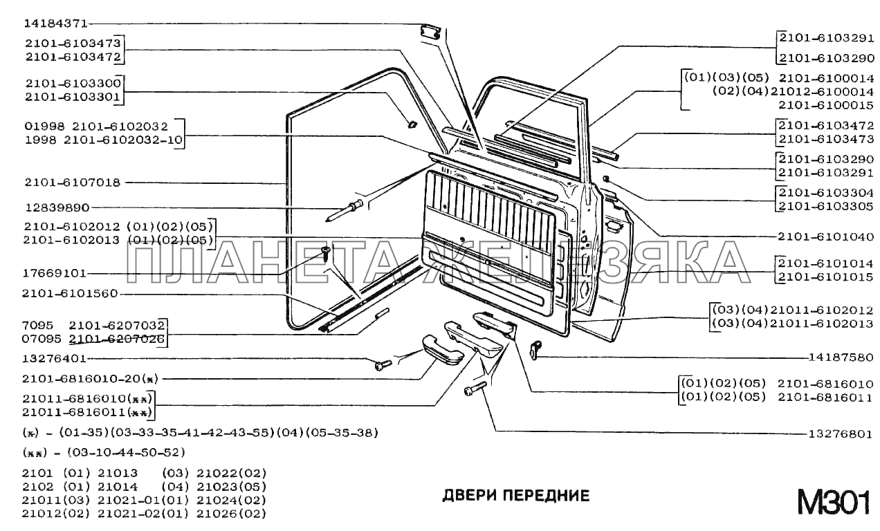 Двери передние ВАЗ-2102