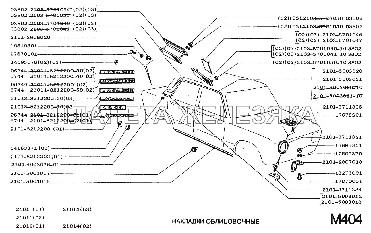 Накладки облицовочные ВАЗ-2101