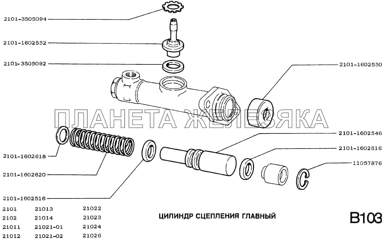 Цилиндр сцепления главный ВАЗ-2101