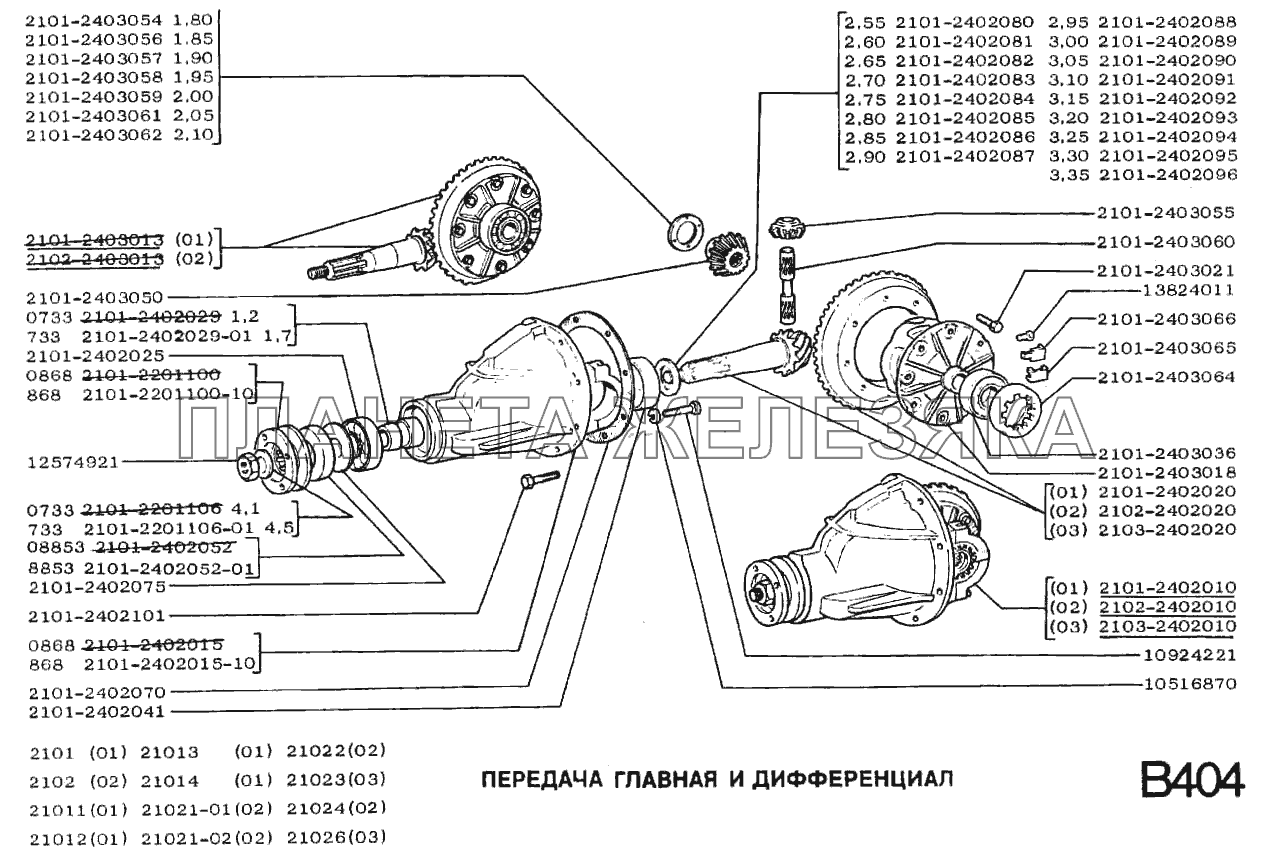 Передача главная и дифференциал ВАЗ-2101