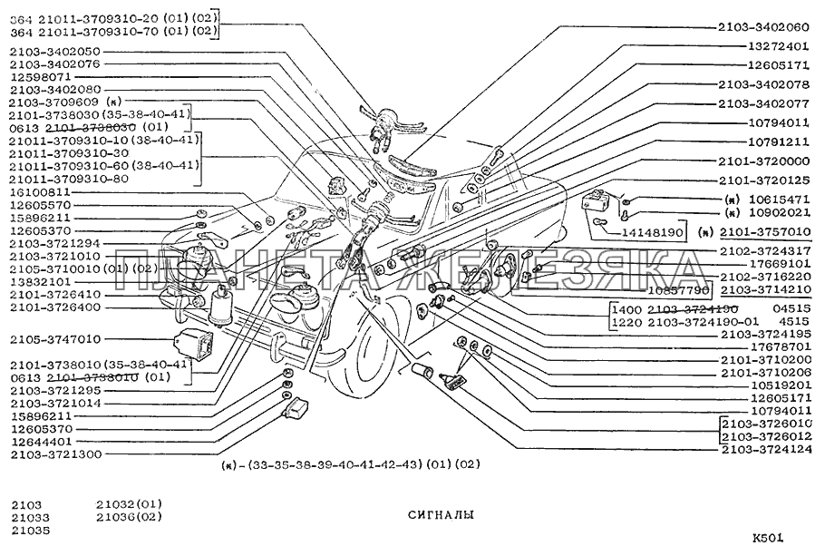 Сигналы ВАЗ-2103