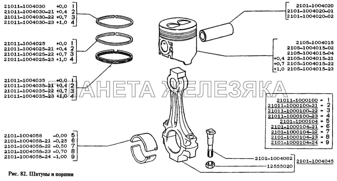 Шатуны и поршни ВАЗ-2105