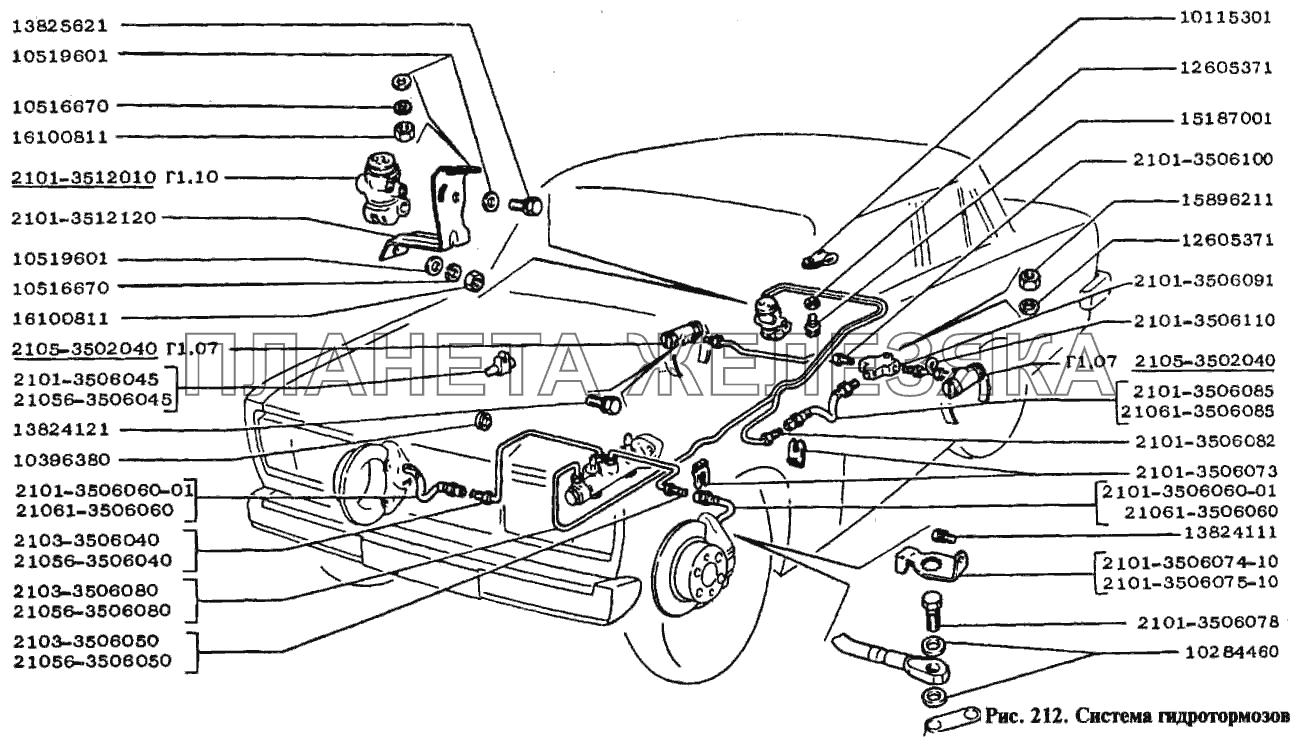 Система гидротормозов ВАЗ-2105