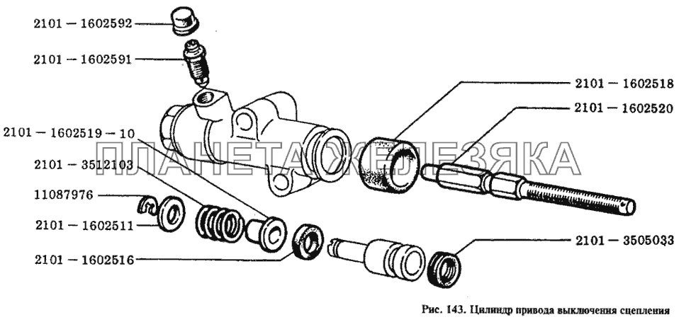 Цилиндр привода выключения сцепления ВАЗ-2105