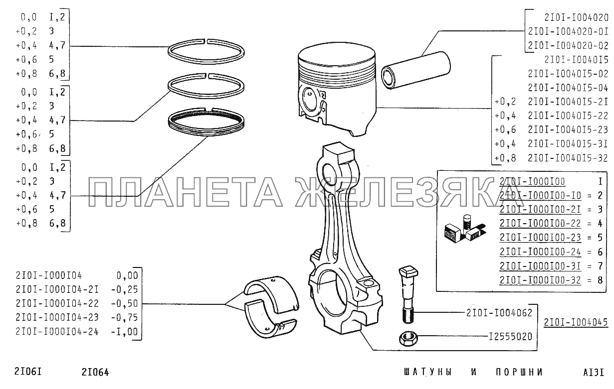 Шатуны и поршни ВАЗ-2106