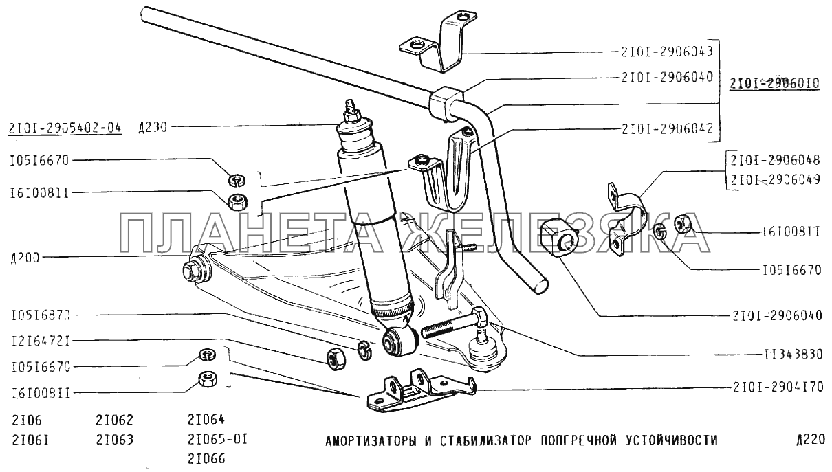 Схема подвески ваз 2106