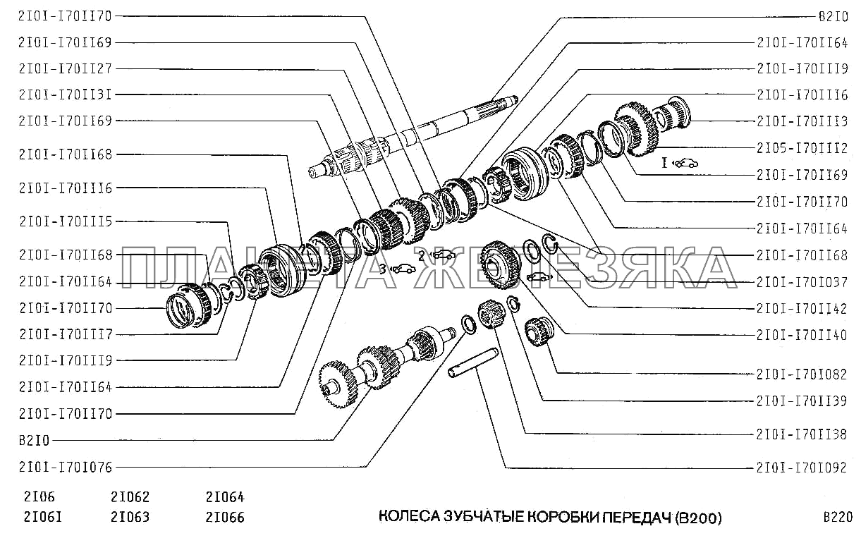 Колеса зубчатые коробки передач (В200) ВАЗ-2106