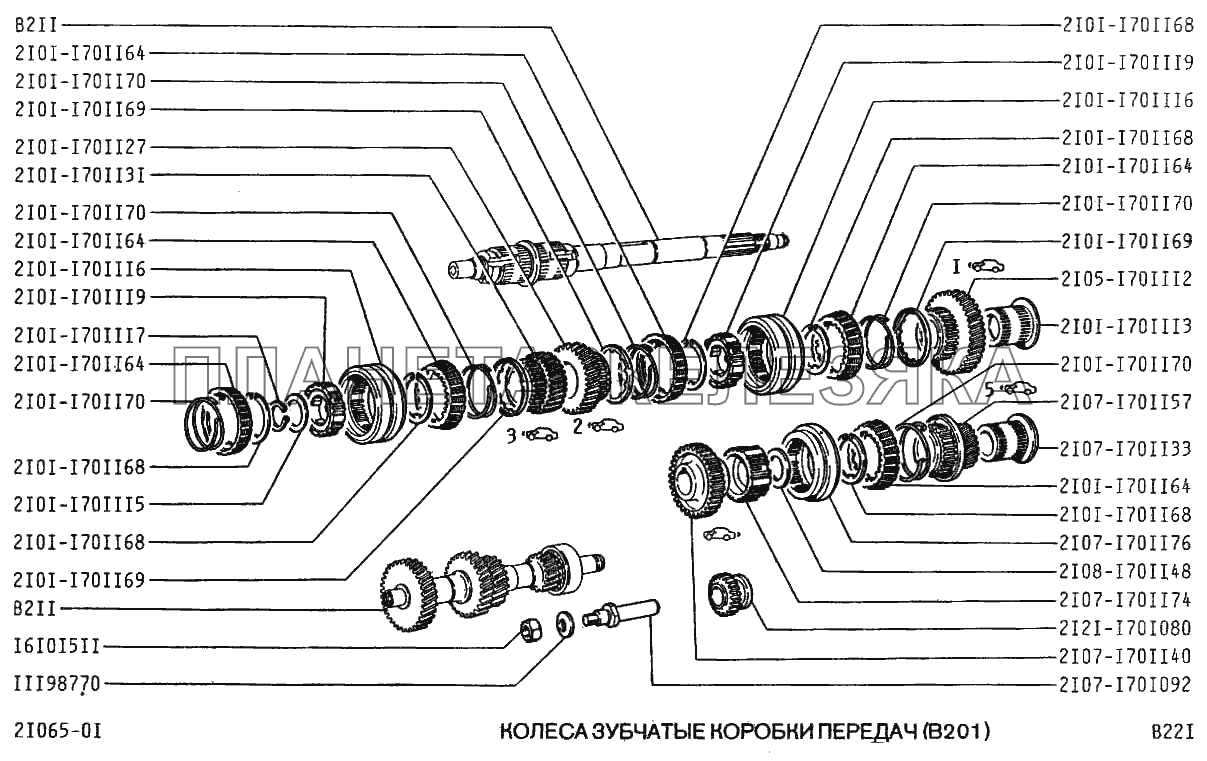 Колеса зубчатые коробки передач (В201) ВАЗ-2106