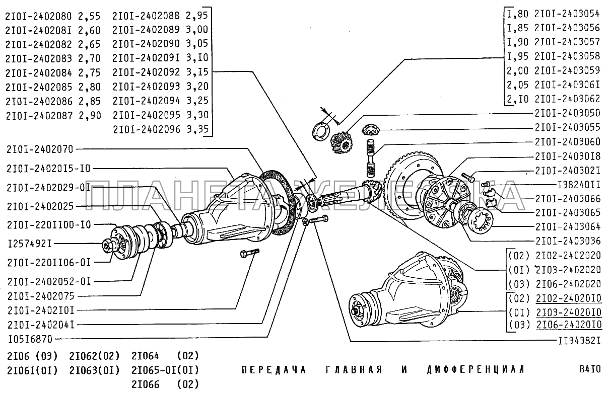 Передача главная и дифференциал ВАЗ-2106