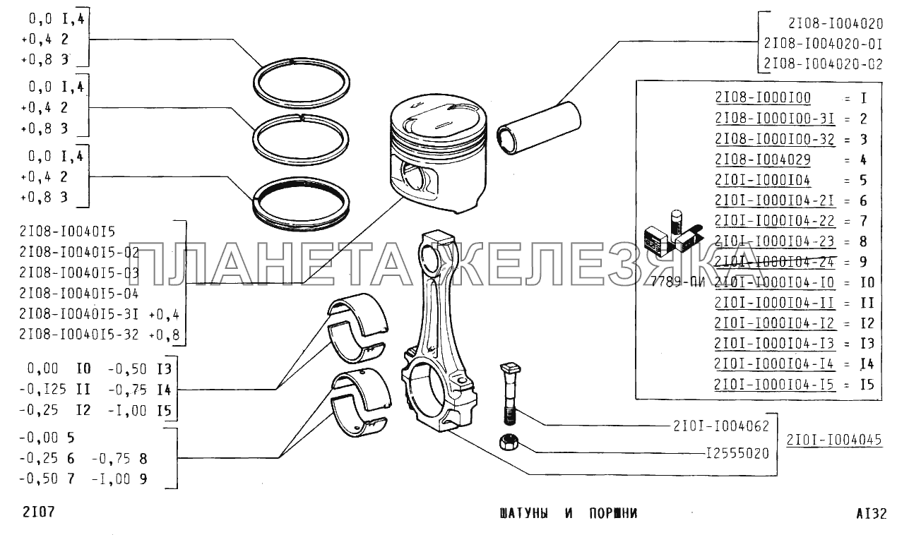 Шатуны и поршни ВАЗ-2107