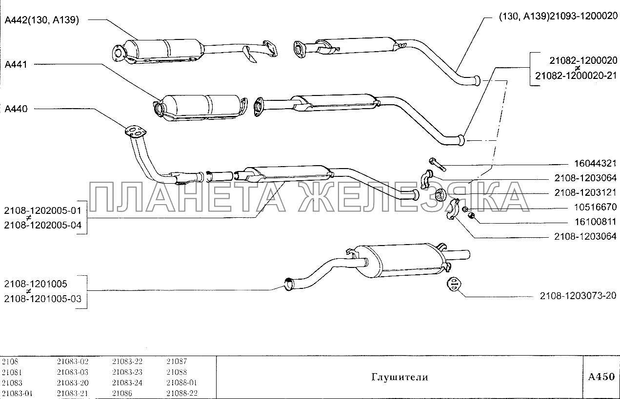 Глушители ВАЗ-2108