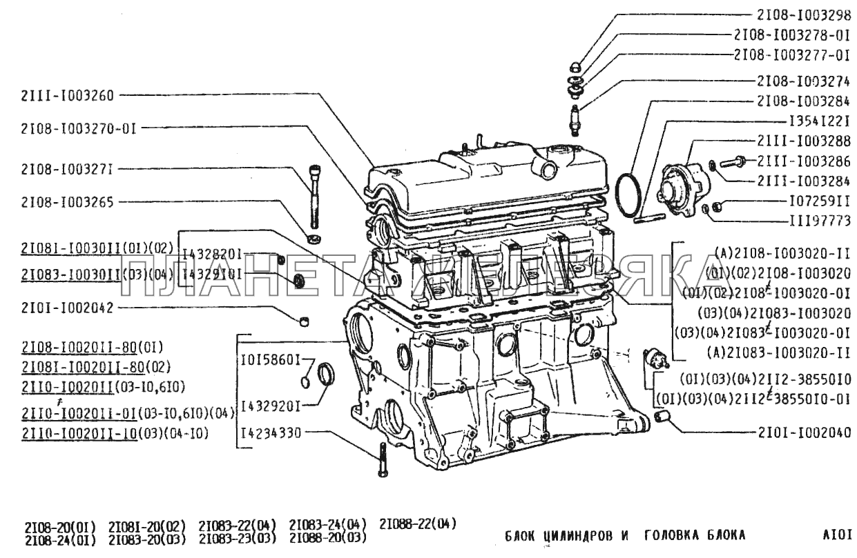 Блок цилиндров и головка блока ВАЗ-2108