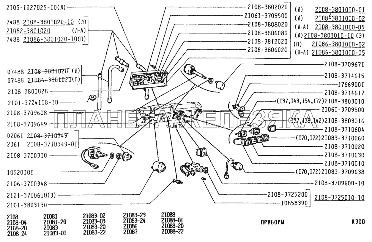 Приборы ВАЗ-2108