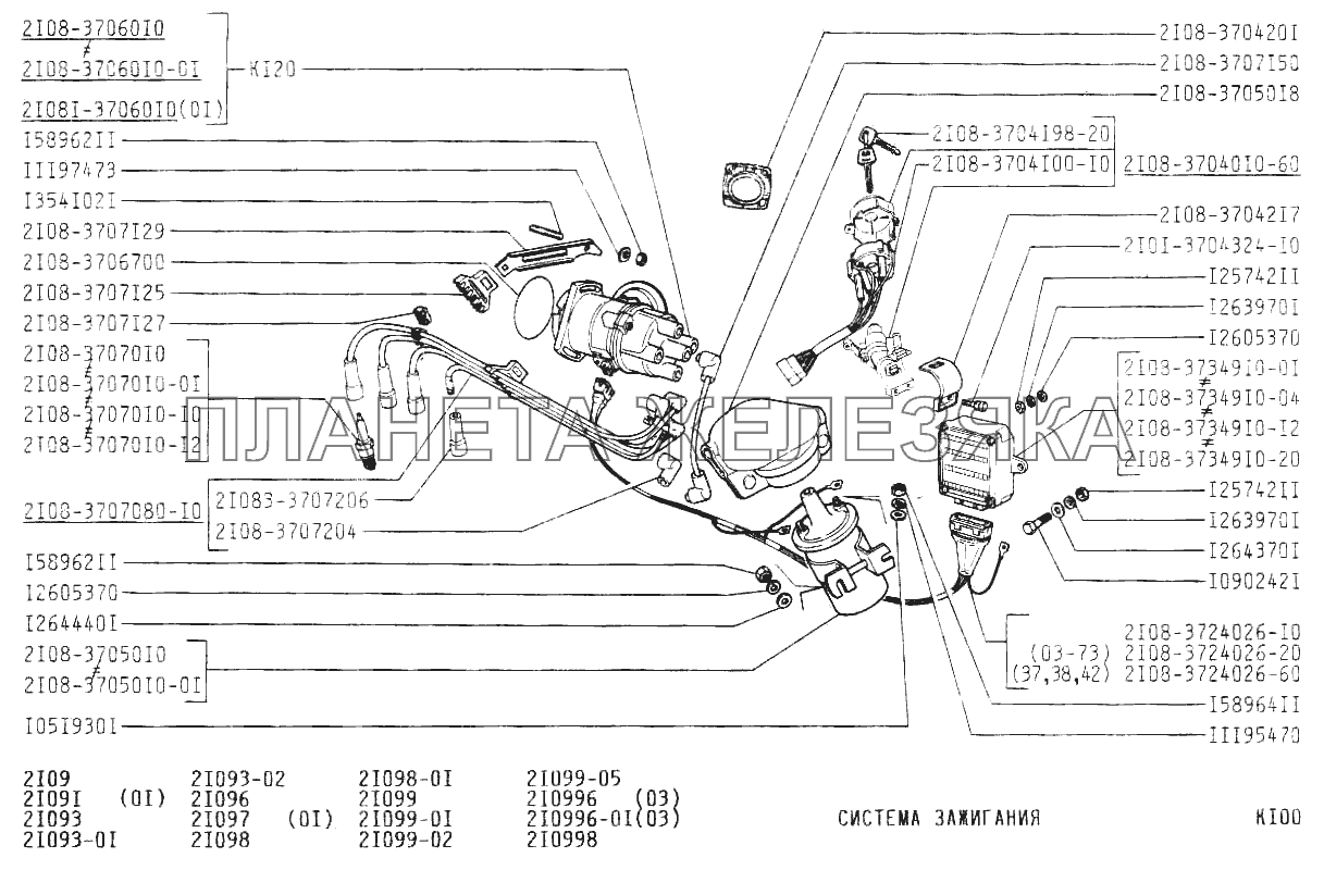 Система зажигания ВАЗ-21099
