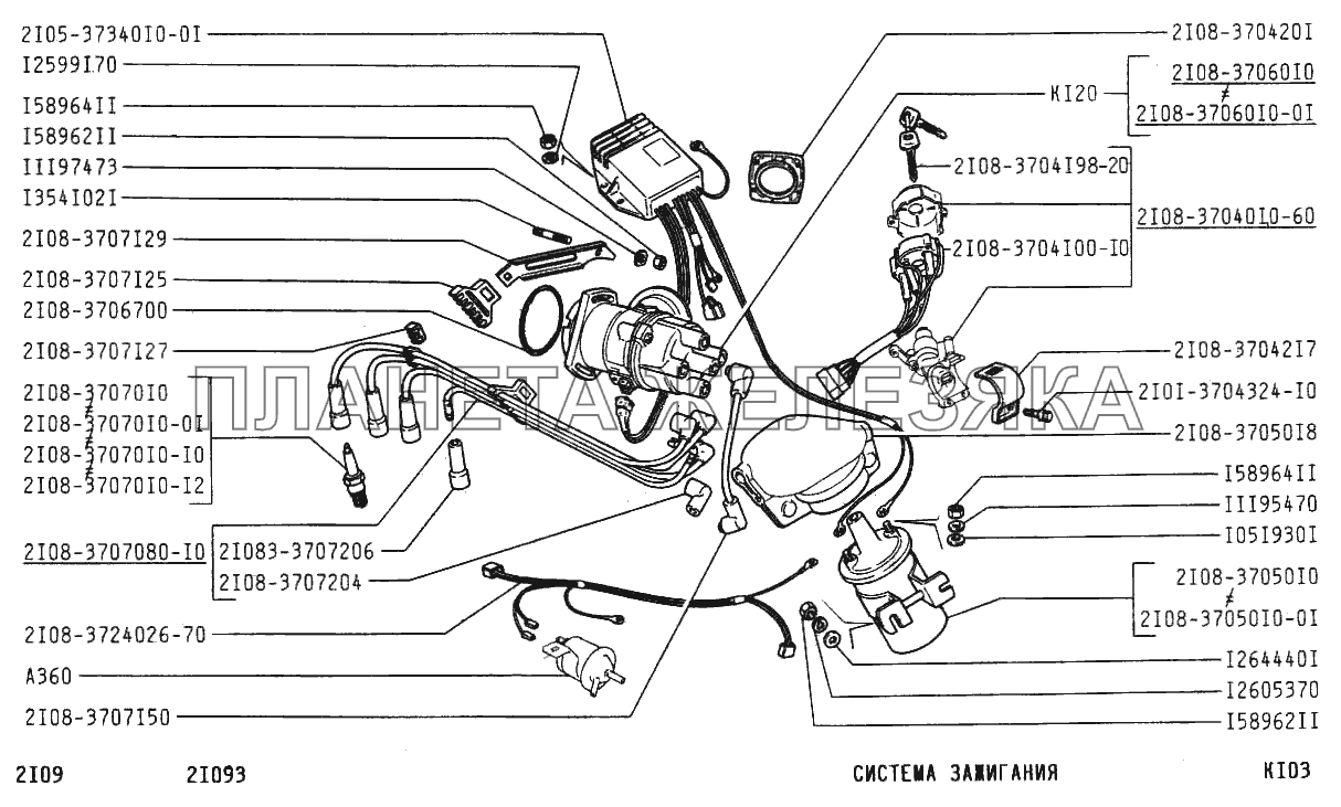 Система зажигания ВАЗ-21099