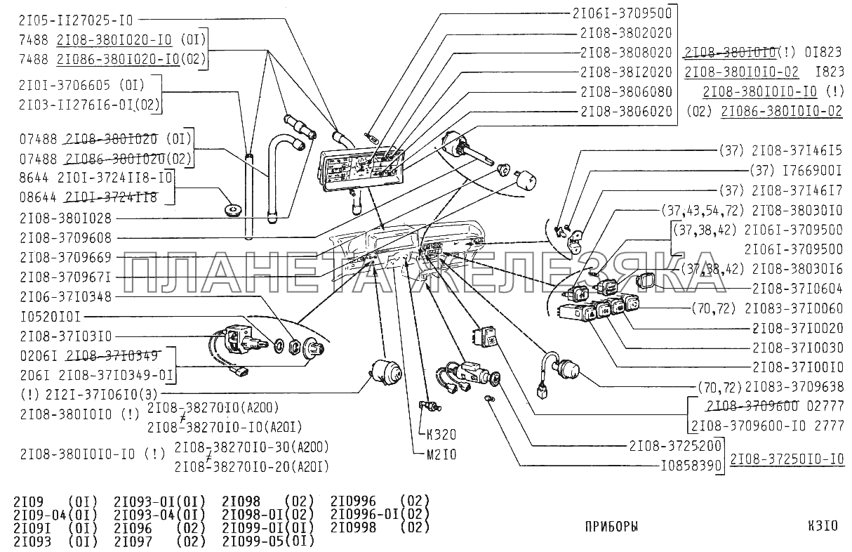 Приборы ВАЗ-21099