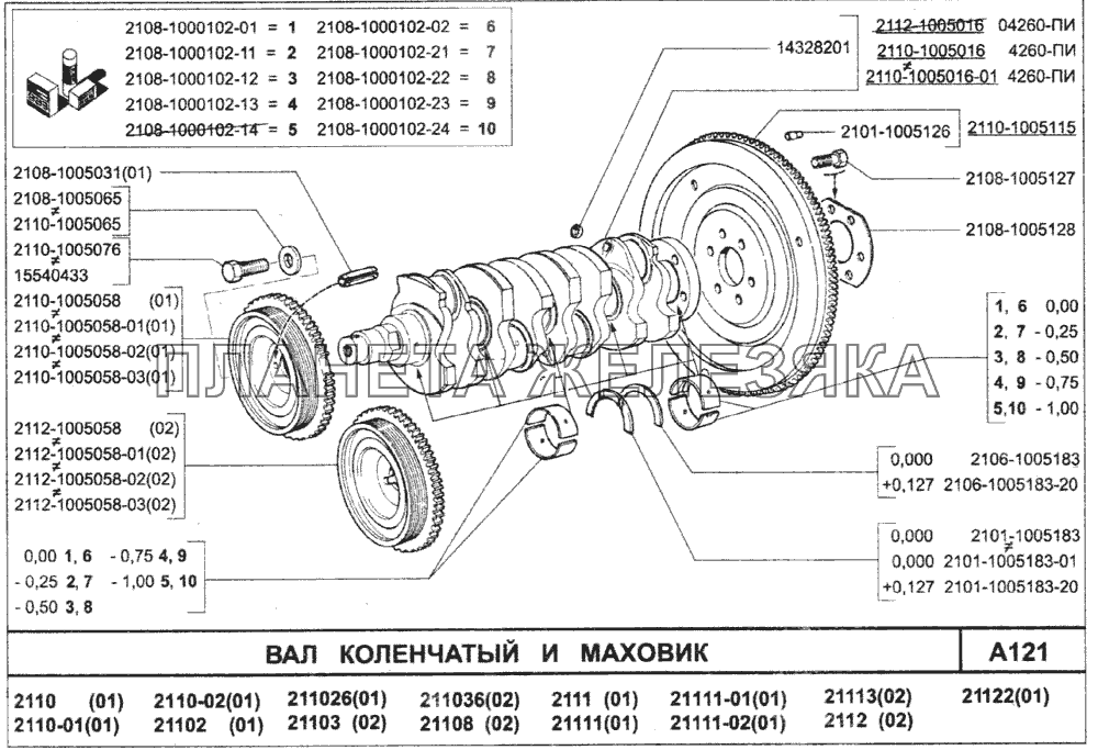 Вал коленчатый и маховик ВАЗ-2110 (2007)