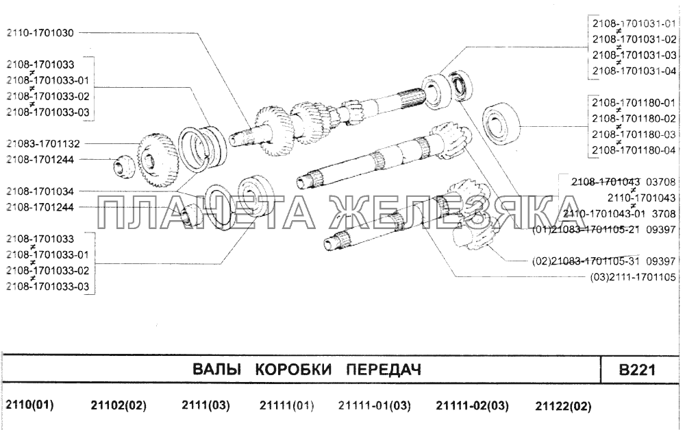 Валы коробки передач ВАЗ-2110 (2007)