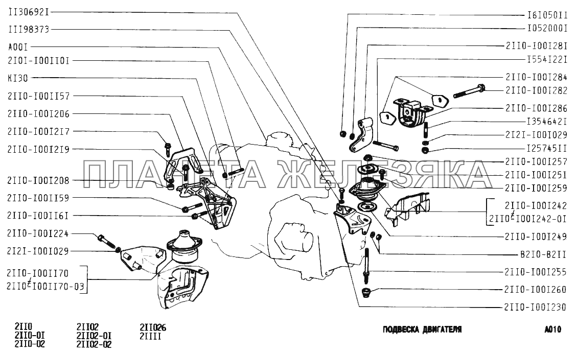 Подвеска двигателя ВАЗ-2110