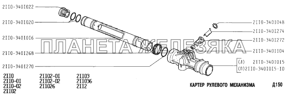 Картер рулевого механизма ВАЗ-2110