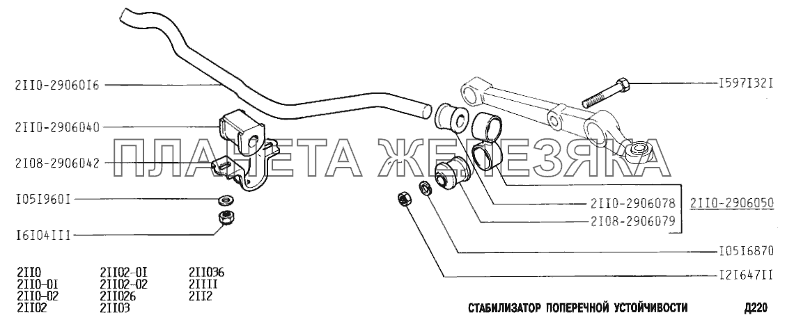 Стабилизатор поперечной устойчивости ВАЗ-2111
