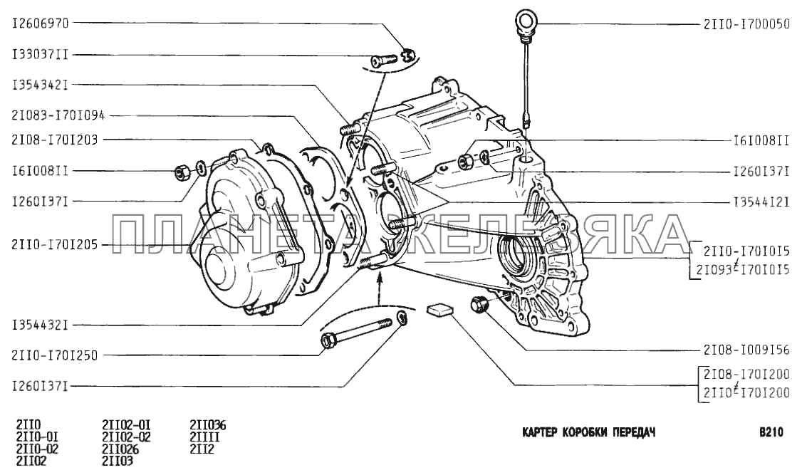 Картер коробки передач ВАЗ-2110