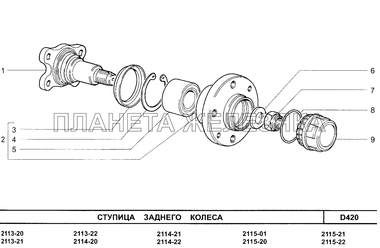 Ступица заднего колеса ВАЗ-2115