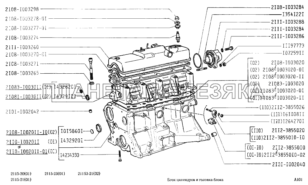 Блок цилиндров и головка блока ВАЗ-2115
