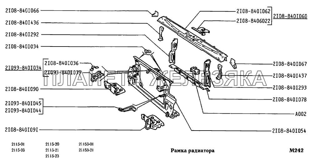 Рамка радиатора ВАЗ-2115