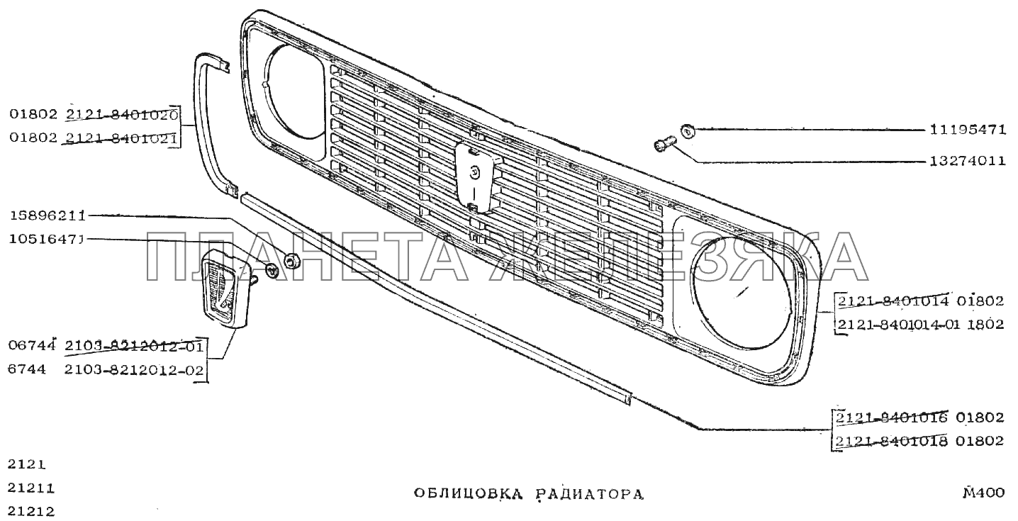 Облицовка радиатора ВАЗ-2121