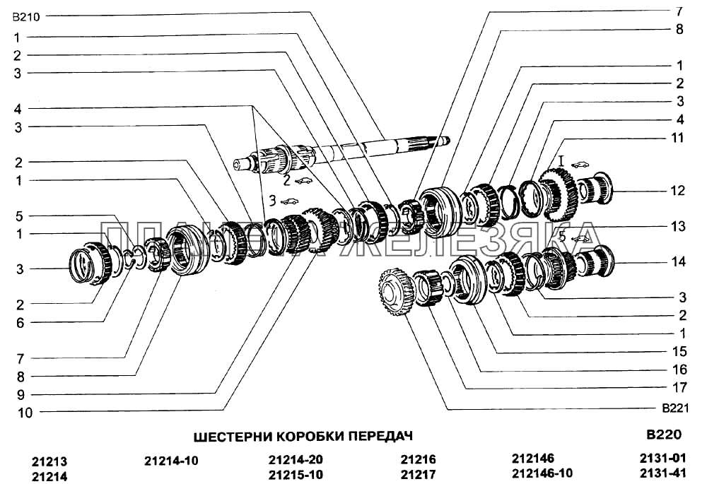 Схема сборки мкпп нива