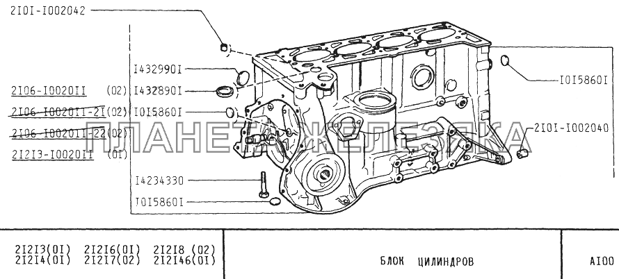 Блок цилиндров ВАЗ-21213