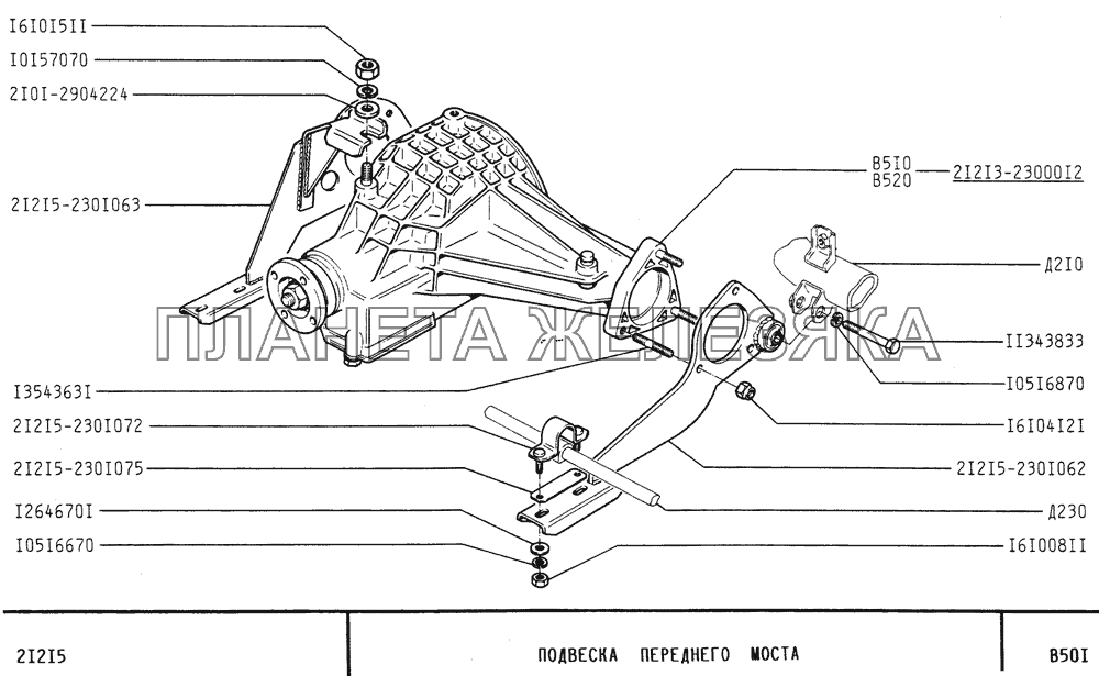 Подвеска переднего моста ВАЗ-21213