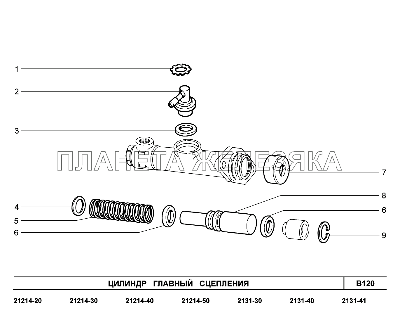 B120. Цилиндр главный сцепления LADA 4x4