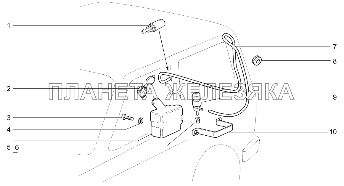 Омыватель стекла двери задка LADA 4x4 M