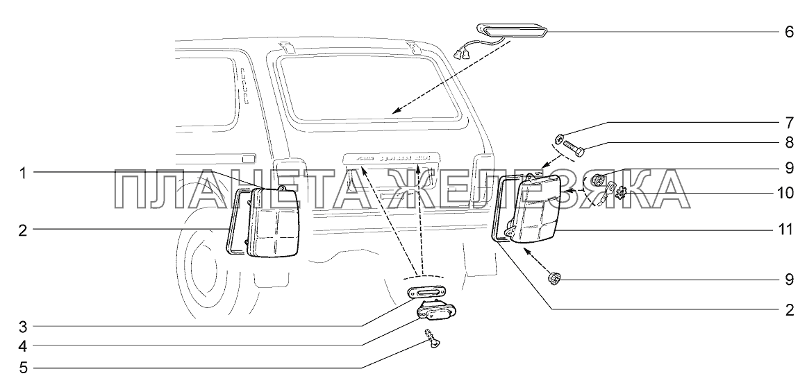 Приборы световые задние LADA 4x4 M