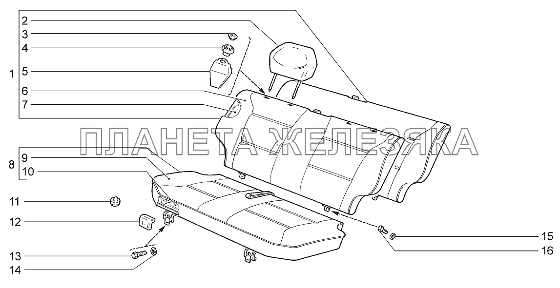 Сидение заднее LADA 4x4 M