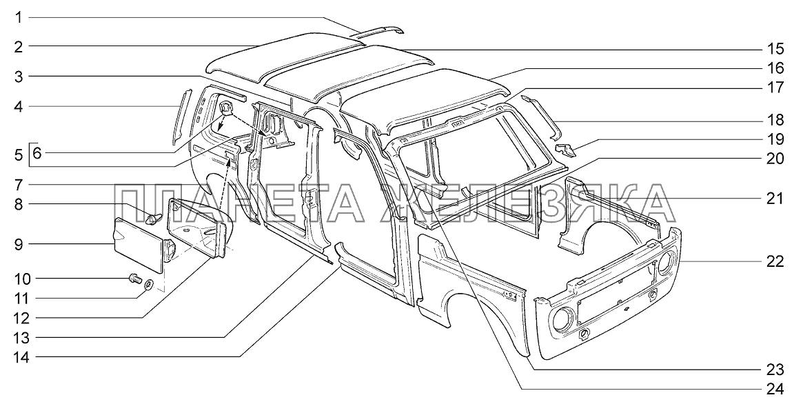 Панели кузова LADA 4x4 M Панели кузова LADA 4x4 M