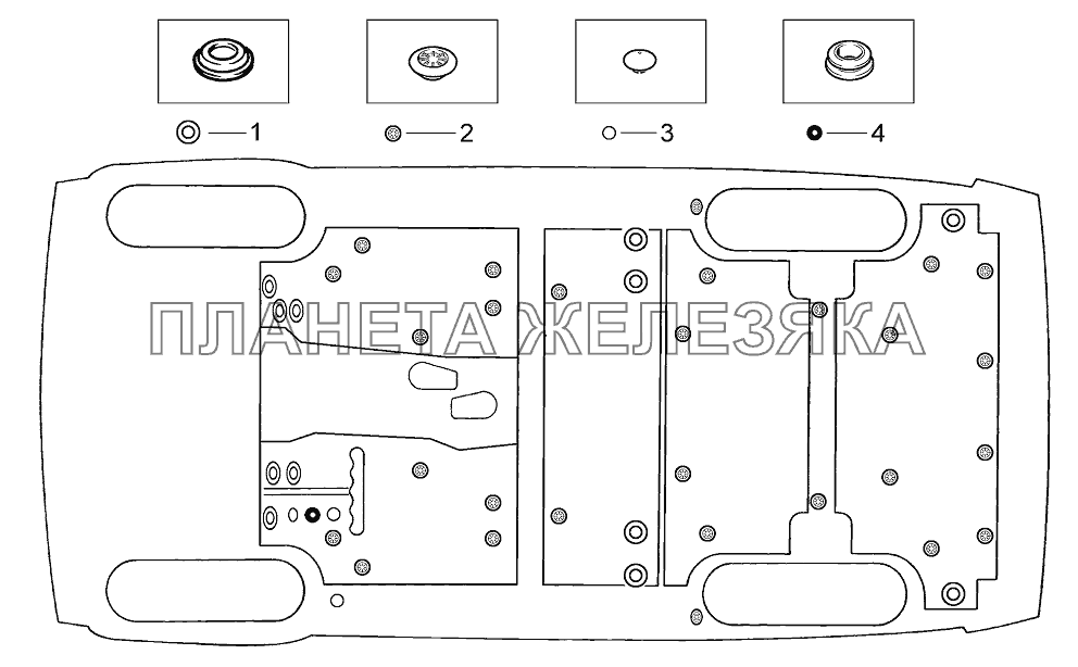 Схема установки заглушек LADA 4x4 M