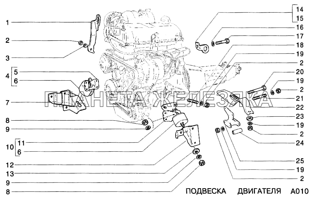 Подвеска двигателя ВАЗ-2123