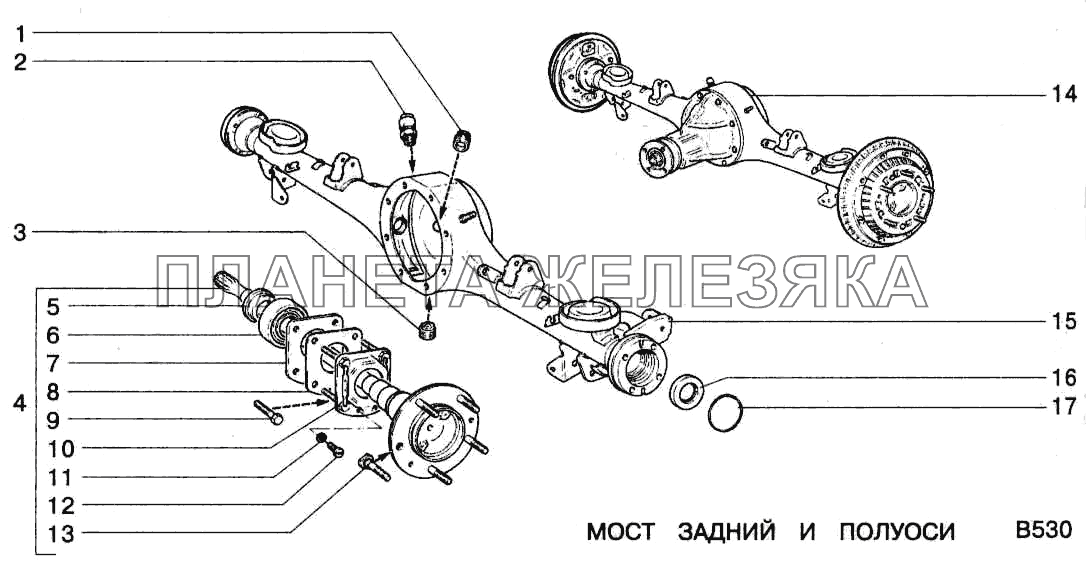 Мост задний и полуоси ВАЗ-2123