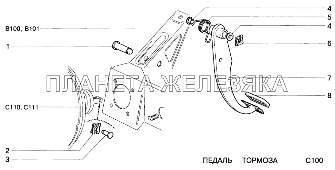 Педаль тормоза ВАЗ-2123